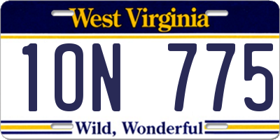 WV license plate 1ON775