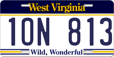 WV license plate 1ON813