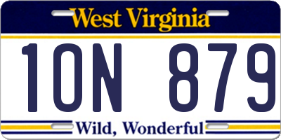 WV license plate 1ON879