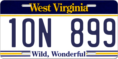 WV license plate 1ON899
