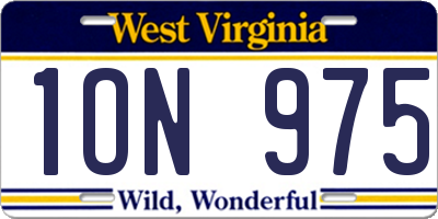 WV license plate 1ON975