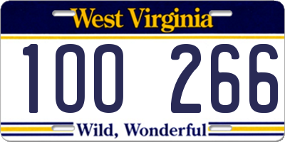 WV license plate 1OO266