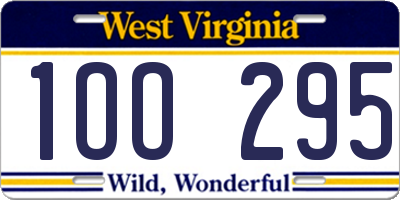WV license plate 1OO295
