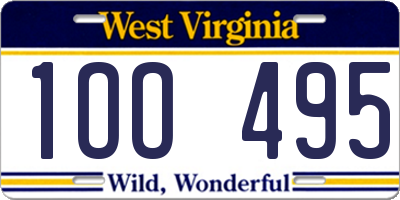 WV license plate 1OO495