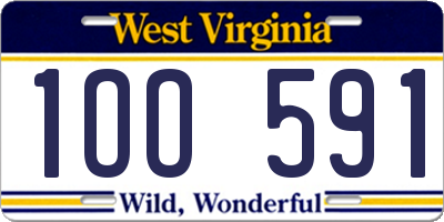 WV license plate 1OO591