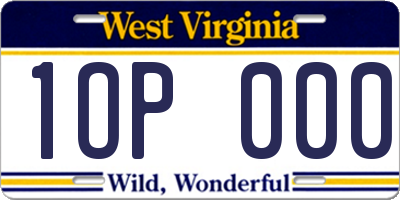 WV license plate 1OP000