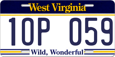 WV license plate 1OP059