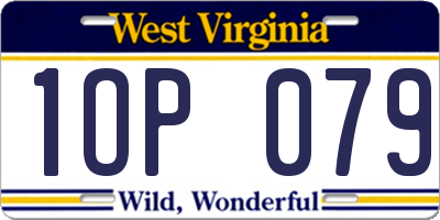 WV license plate 1OP079