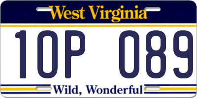 WV license plate 1OP089