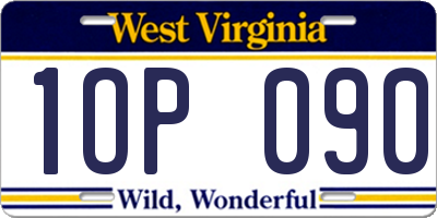 WV license plate 1OP090