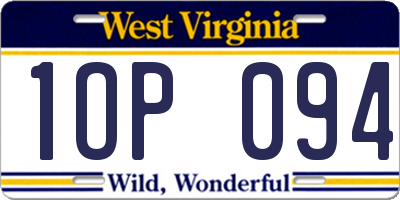 WV license plate 1OP094