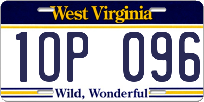 WV license plate 1OP096