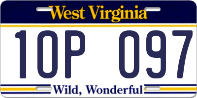 WV license plate 1OP097
