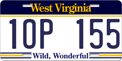 WV license plate 1OP155