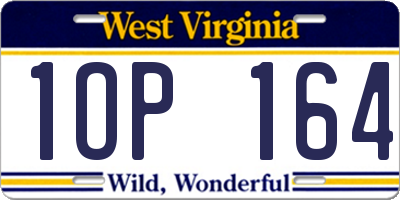 WV license plate 1OP164