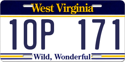 WV license plate 1OP171