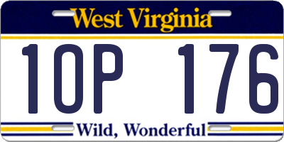WV license plate 1OP176