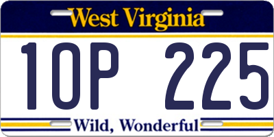 WV license plate 1OP225
