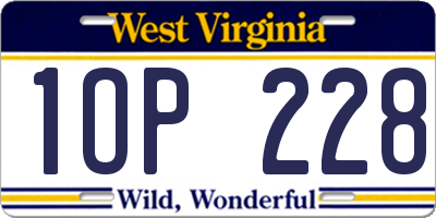 WV license plate 1OP228