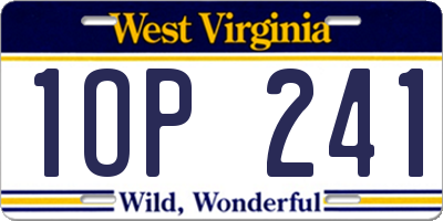 WV license plate 1OP241