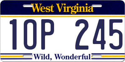 WV license plate 1OP245