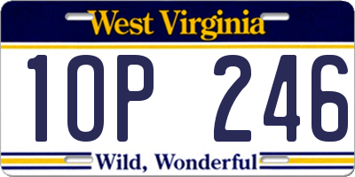 WV license plate 1OP246