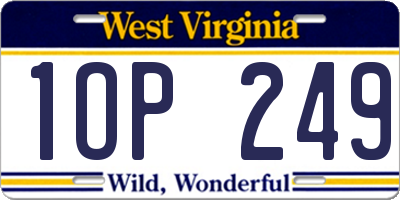 WV license plate 1OP249