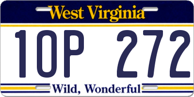 WV license plate 1OP272