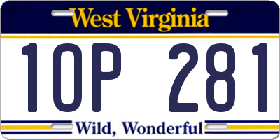 WV license plate 1OP281