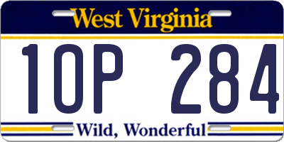 WV license plate 1OP284