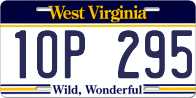 WV license plate 1OP295