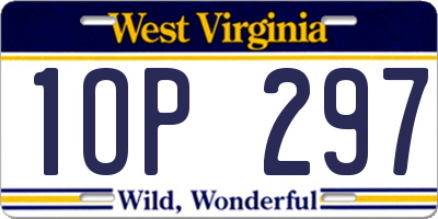 WV license plate 1OP297