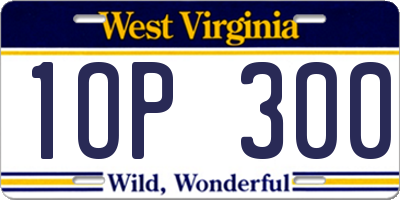 WV license plate 1OP300