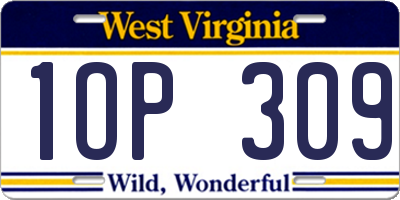 WV license plate 1OP309