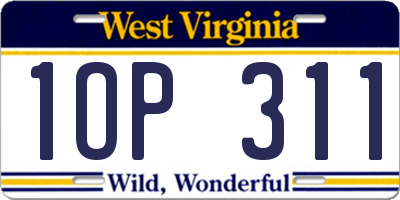 WV license plate 1OP311