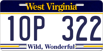 WV license plate 1OP322