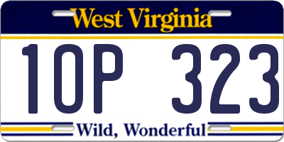 WV license plate 1OP323