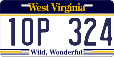 WV license plate 1OP324