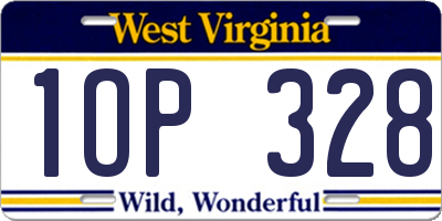WV license plate 1OP328