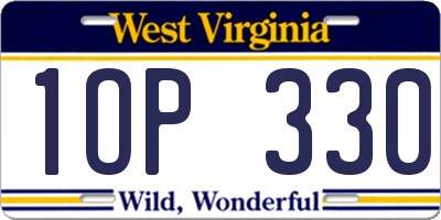 WV license plate 1OP330