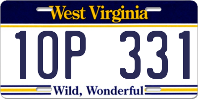 WV license plate 1OP331