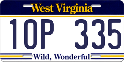 WV license plate 1OP335