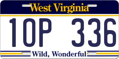 WV license plate 1OP336