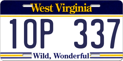 WV license plate 1OP337
