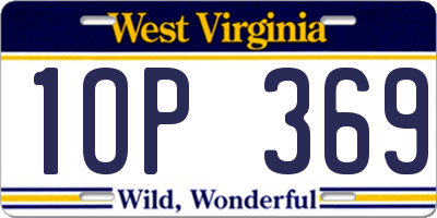 WV license plate 1OP369