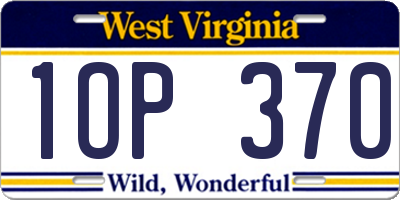 WV license plate 1OP370