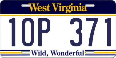 WV license plate 1OP371