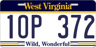 WV license plate 1OP372