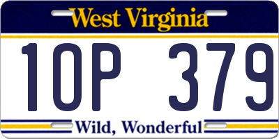 WV license plate 1OP379