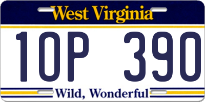 WV license plate 1OP390